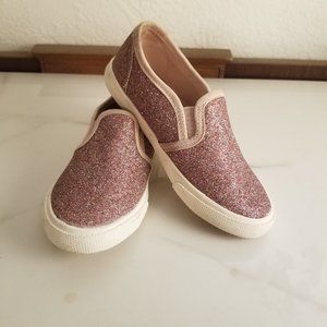 CAT & JACK - GIRL'S MADIGAN Pink Glitter Slip on Sneakers - Size 11